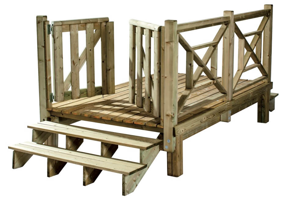 Portillon et escalier pour une terrasse sécurisée